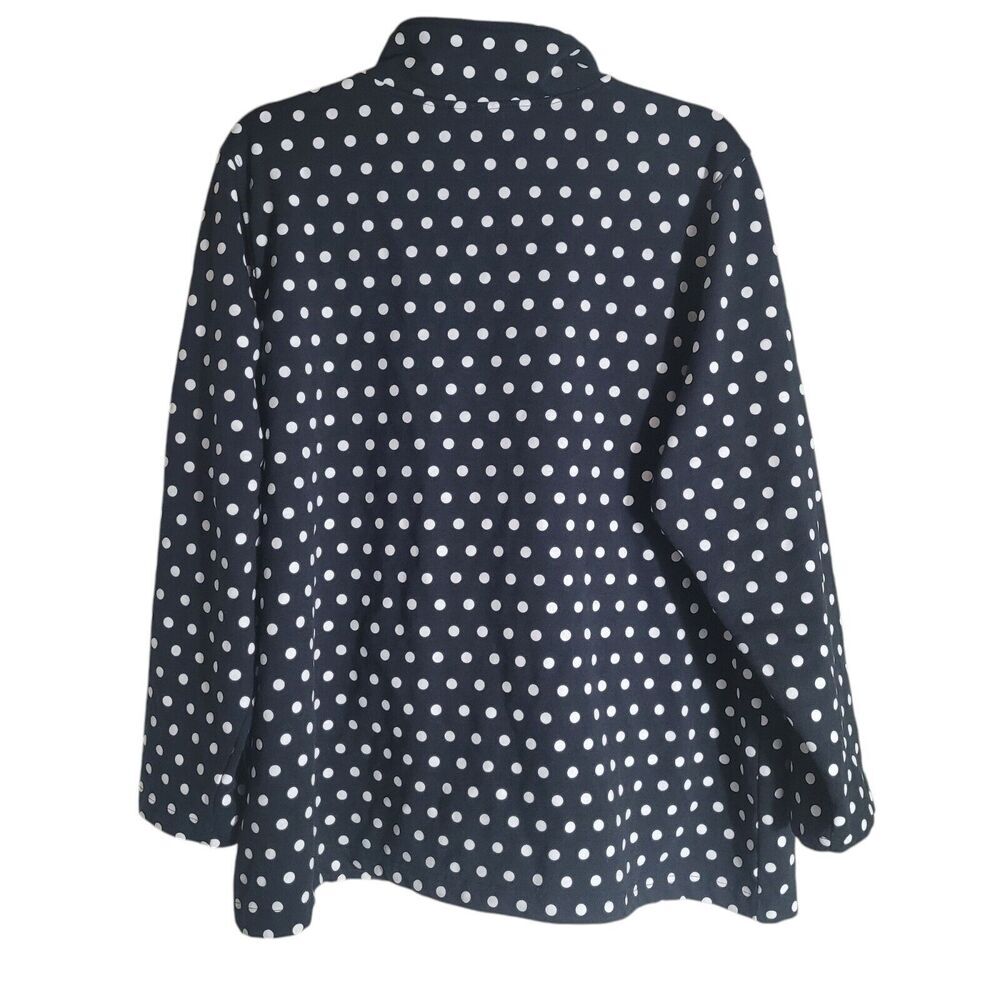 Quacker Factory Polka Dot Snap Button Top Womens … - image 2